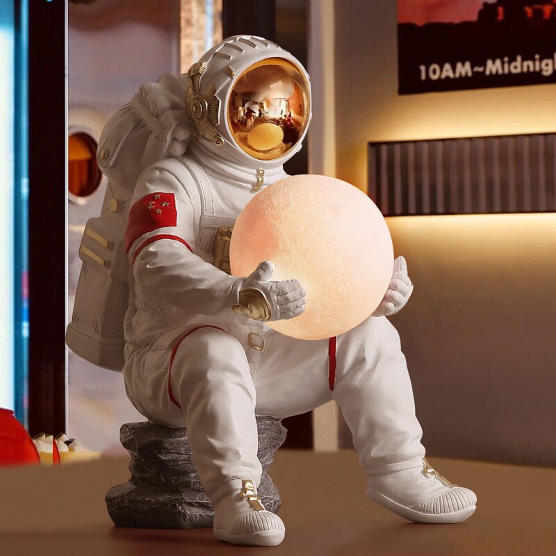 Statue lumineuse d'astronaute : pièce unique et décorative.