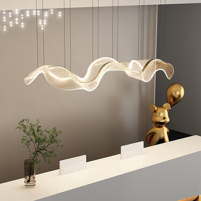 Wave LED Hanging Light for Dining and Kitchen Island