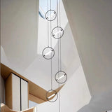 LED Bars Sphere Staircase Chandelier Lighting