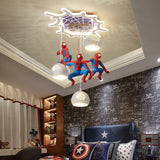 Spiderman Pendant Light - Art Deco Lighting for Kids Room