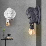 Décor de lampe murale rétro en résine gorille