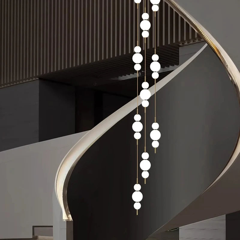 Tri Globes Staircase Chandelier Lighting