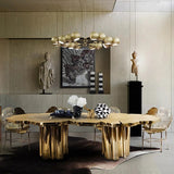 Italian Light Luxury Brass Dining Table