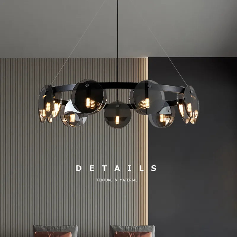 Glass Chambers LED Chandelier - Modern Elegance in Every Detail