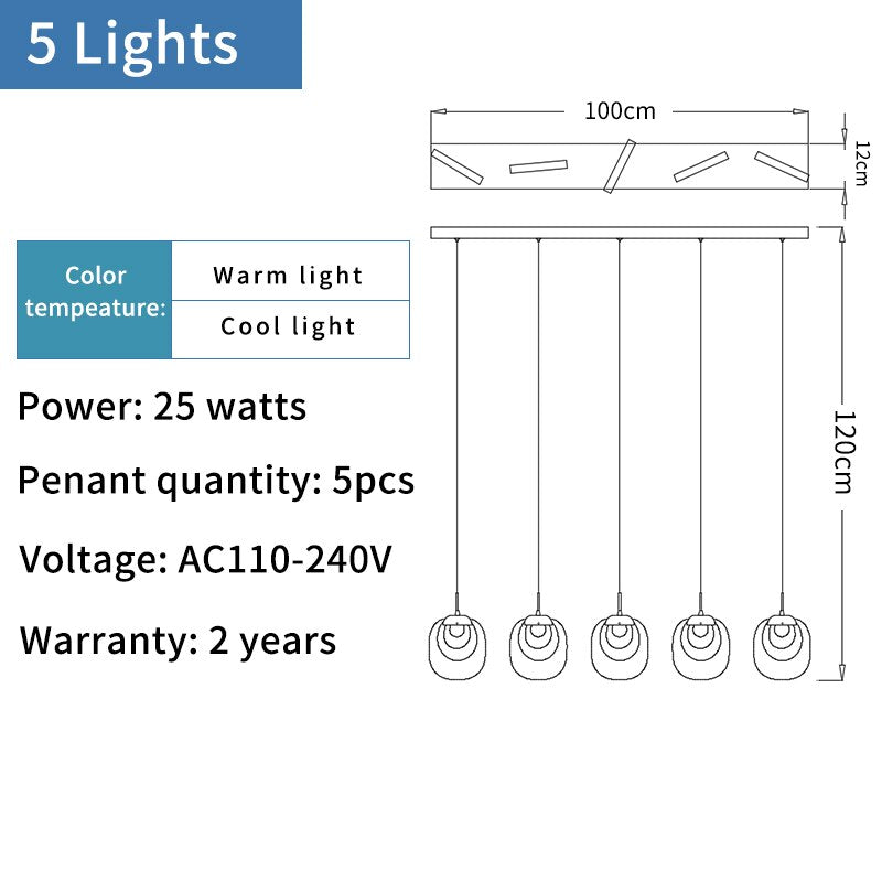 Lustre suspendu LED en cristal – Éclairage d'escalier rotatif