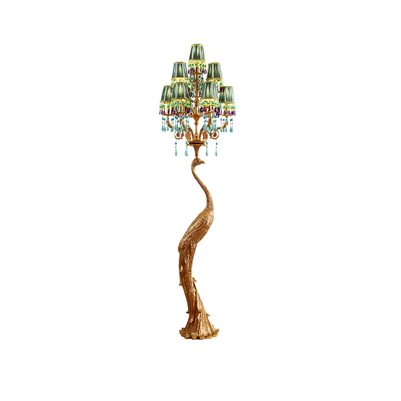 French Rococo Peacock Floor Lamp - Elegant Lighting