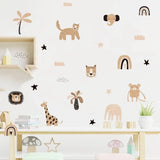 Nursery Stickers - Boho Cartoon Watercolor Animal Home Decor
