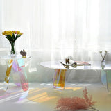Round Acrylic Rainbow Coffee Tables Set