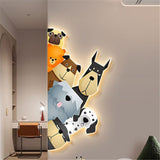 Animal Murals Led Wall Lamp With Plug Wire For Kids Room