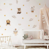 Autocollant mural Animal de dessin animé mignon, décor de chambre de bébé fille