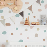 Boho geometrische Terrazzo-Kinderzimmer-Wandaufkleber – abnehmbare DIY-Aufkleber
