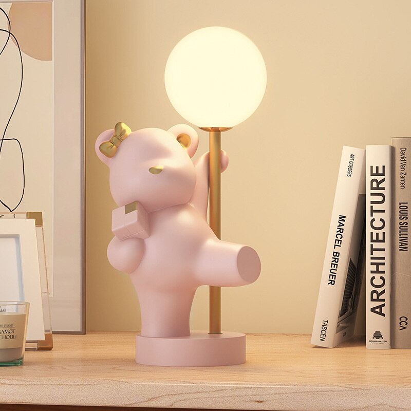 Teddy Bear Desk Table Lamp - Cottage Style Lighting