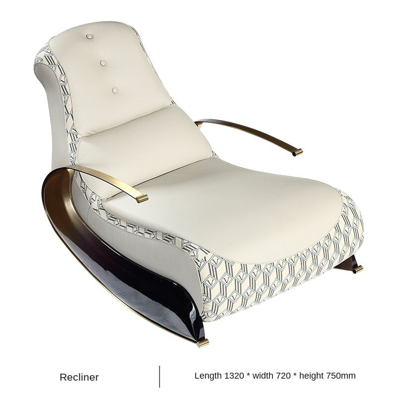 Italian Designer Luxury Leather Sofa Rocking Chair