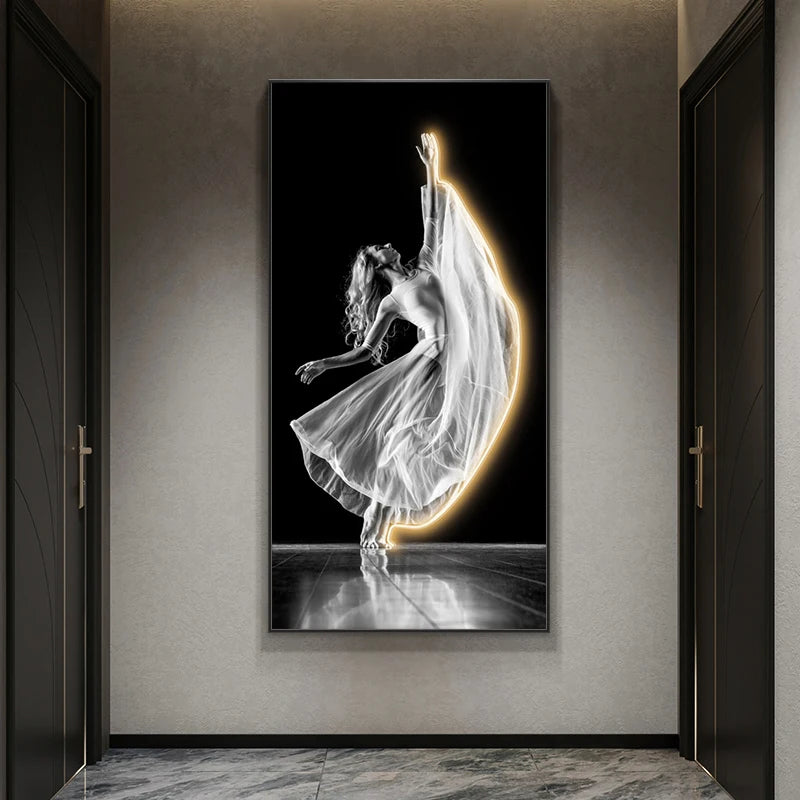 Applique murale LED Girl Dance Art pour la décoration intérieure