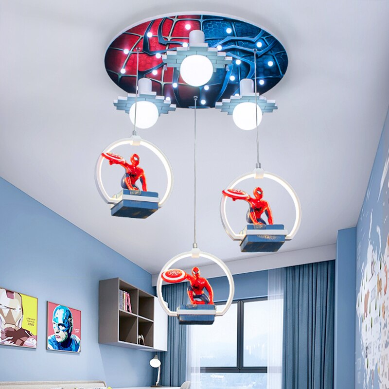 Suspension LED Spiderman pour chambre d'enfant