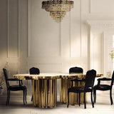 Table de salle à manger de luxe en laiton léger italien