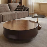 Elegant Sold Wood Corner Coffee Table with Storage