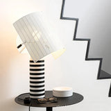 Italian Shogun Table Lamp: Modern Stripe Grid Desk Light