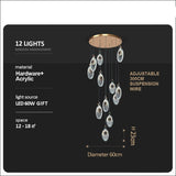 Kristall-Muschel-Treppenkronleuchter – exquisite Beleuchtung