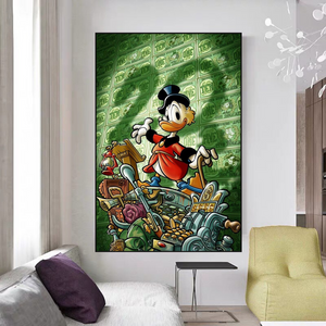 Scrooge McDuck Millionaire Canvas Wall Art-Wall Posters