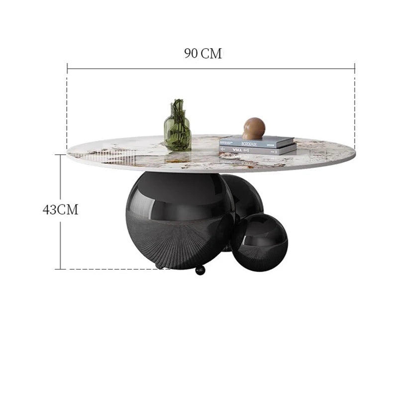 Marble Coffee Table Globe Balls Design