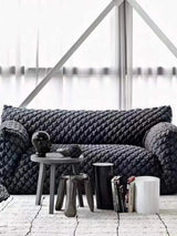 Sponge Armchair Pouf Velvet Living Room Sofa