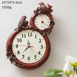 Antique Decor Wall Clock with Thermometer for Temperature