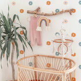 Boho Floral Gänseblümchen Wandaufkleber – Vinyl-Aufkleber für Kinderzimmer und Kinderzimmer