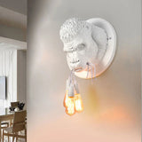 Retro Wandlampe aus Kunstharz mit Gorilla-Motiv