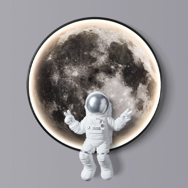 Applique Murale Astronaute sur Lune : Illuminée par l'Espace