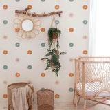 Autocollants muraux Boho Floral Daisy - Autocollants en vinyle pour décoration de chambre d'enfant et de chambre d'enfant