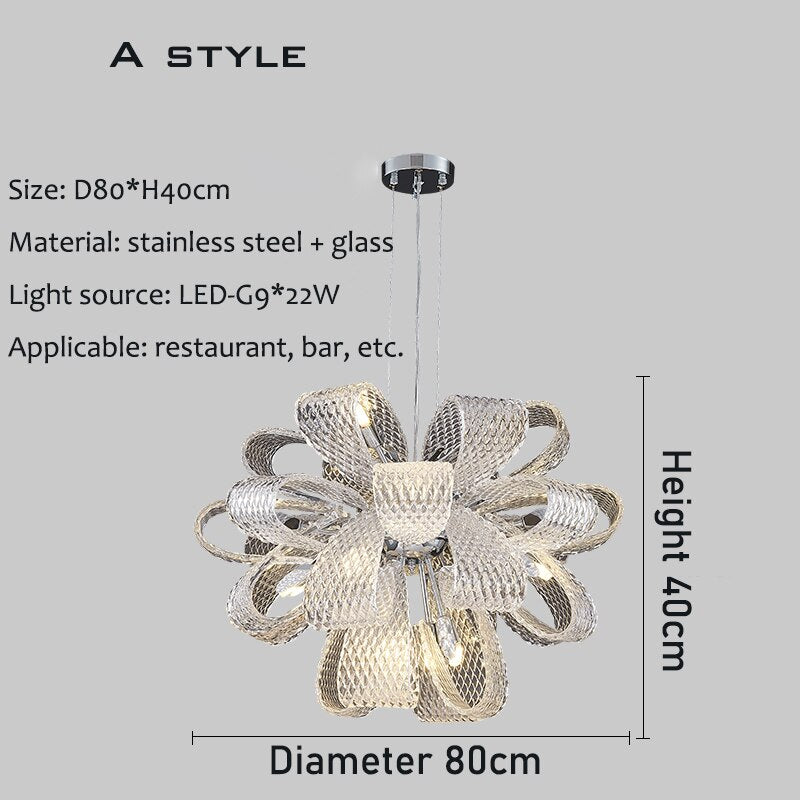 Éclairage LED en cristal de fleur - Lustre en cristal