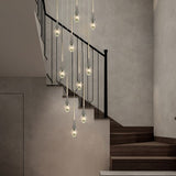 Lustre d'escalier en cristal - Éclairage de maison exquis