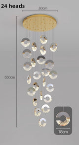 Lustre en cristal en forme de C : luminaire élégant