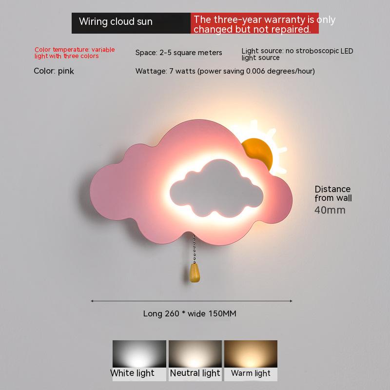 Sun Cloud Nachtlicht Wandlampe für Kinderzimmer