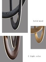 Solid Oak Wood Loops Chandelier - Handcrafted Beauty