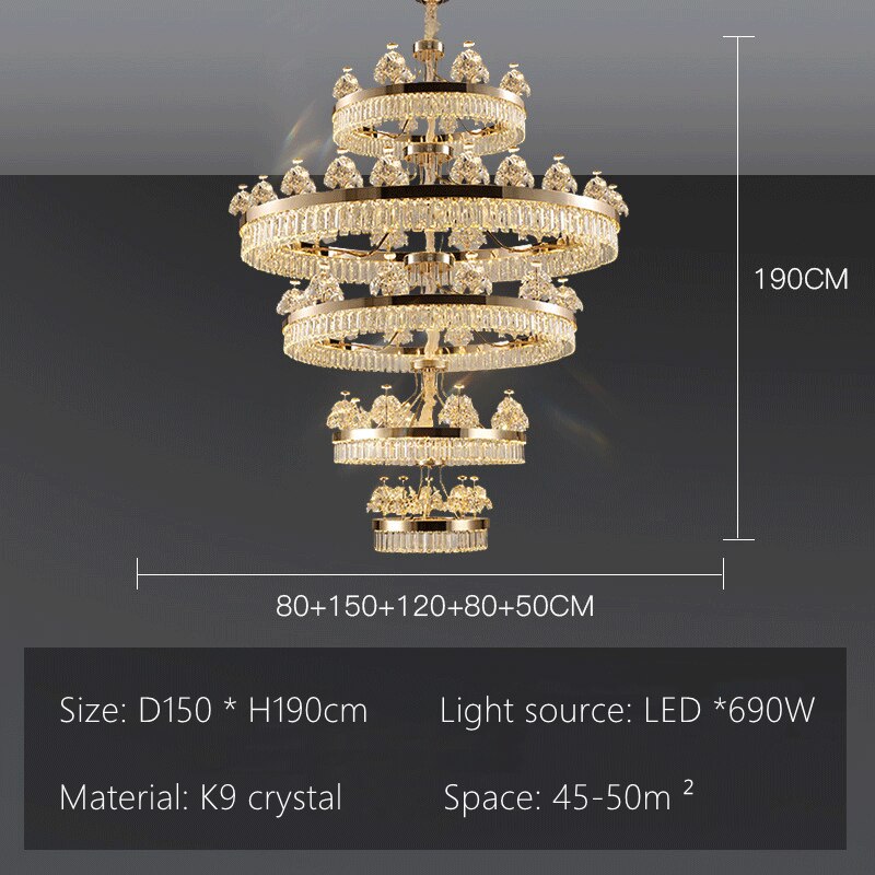 Grand lustre en cristal K9 Crystal Ceiling : luminaire élégant