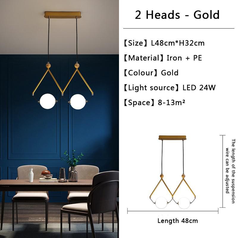 Black and Gold Globe LED - Glass Balls Hanging Light