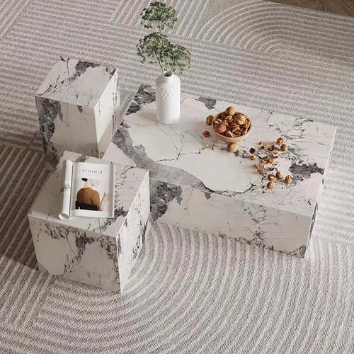 Sintered Stone Marble Coffee Table Trio - BabiesDecor.com