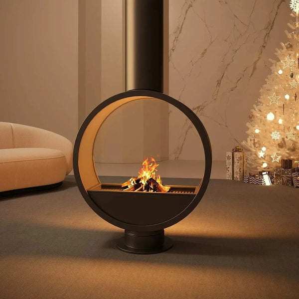 Suspended Pearl Fireplace – 360° Rotating Hanging Fireplace-BabiesDecor.com