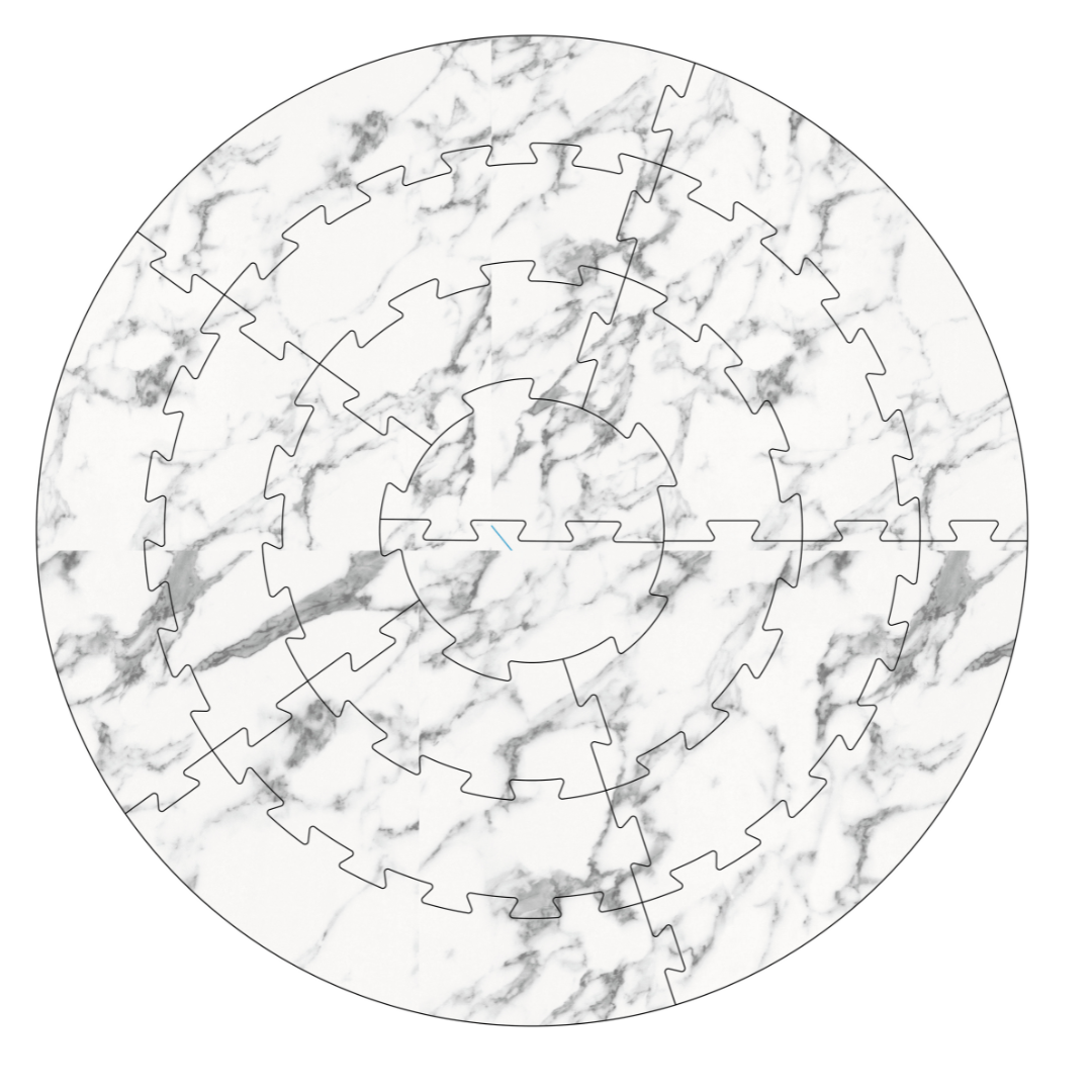 Carreaux de tapis de jeu EVA Puzzle - Conception de thème de marbre en pierre blanche
