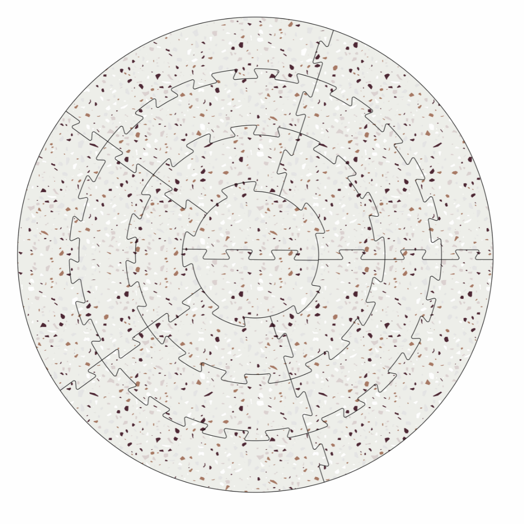 Tapis de jeu puzzle Circle EVA - Thème pierre mosaïque