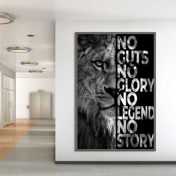 Words Never Quit Poster: Lions Canvas Wall Art-Wall Posters