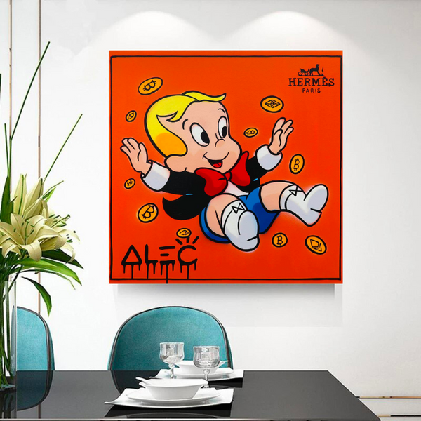 Alec Monopoly Richie Rich Money Man Canvas Print-Wall Posters