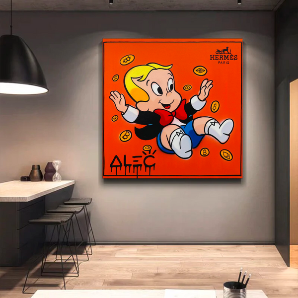 Alec Monopoly Richie Rich Money Man Canvas Print-Wall Posters