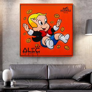 Alec Monopoly Richie Rich Money Man Canvas Print-Wall Posters