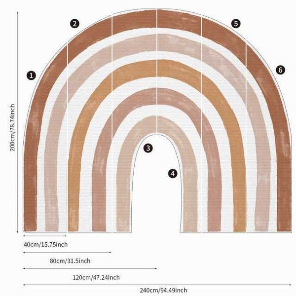 Boho Rainbow Wall Decal | Large Boho Rainbow Wall Sticker-Home Decor Decals