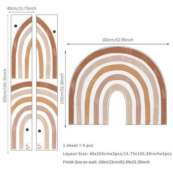 Boho Rainbow Wall Decal | Large Boho Rainbow Wall Sticker-Home Decor Decals