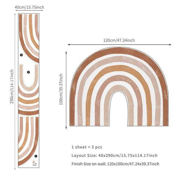 Boho Rainbow Wall Decal | Large Boho Rainbow Wall Sticker-Home Decor Decals