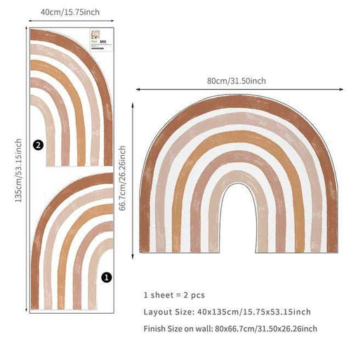 Boho Rainbow Wall Decal | Large Boho Rainbow Wall Sticker-Home Decor Decals